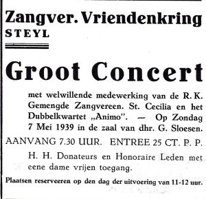 1939 advertentie Tegelse Courant